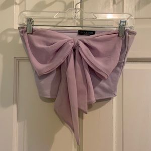 Lilac bow crop top